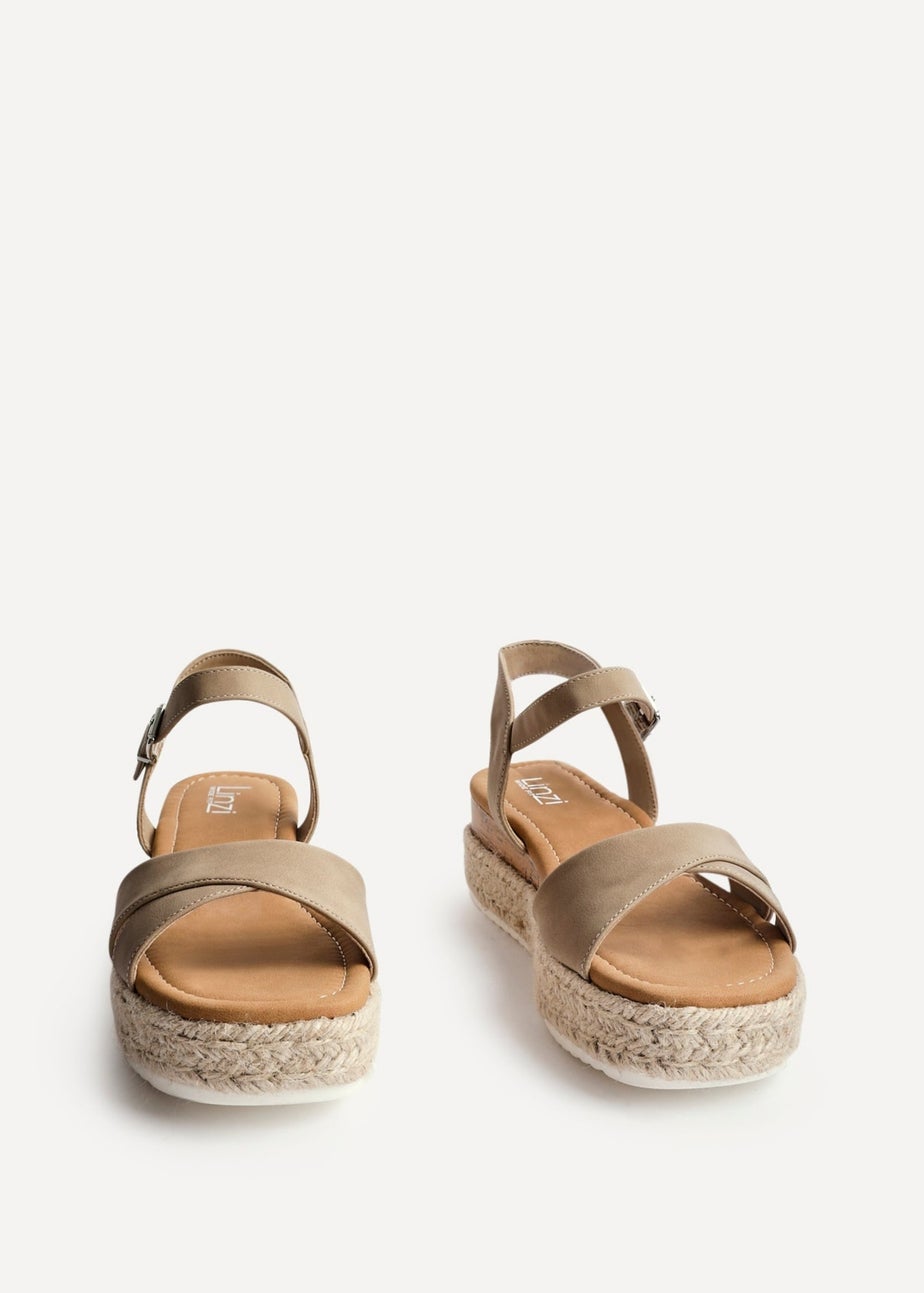 Linzi Sarelli Wide Fit Taupe Nubuck Cork Flatform