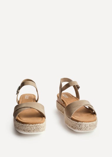 Linzi Sarelli Wide Fit Taupe Flatform Sandals