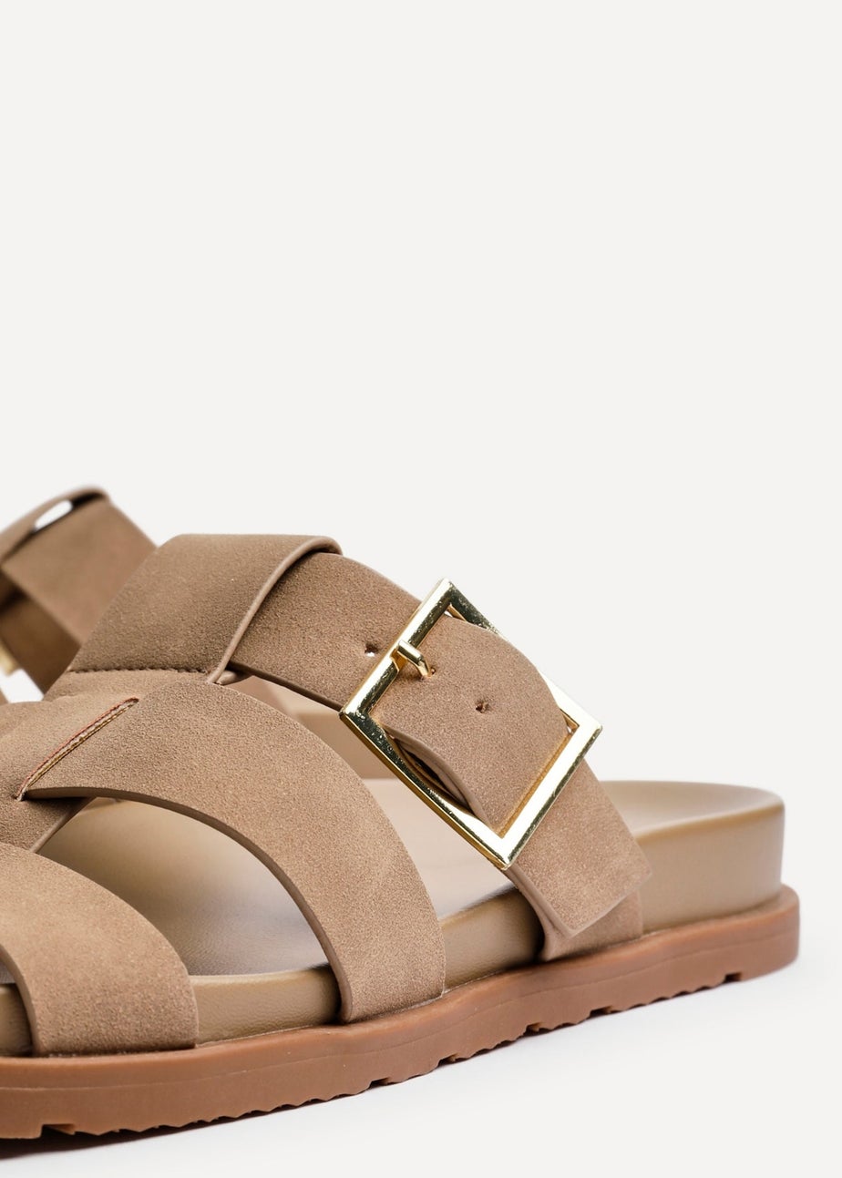 Linzi Restore Taupe Nubuck Gladiator Slip-On Sandal