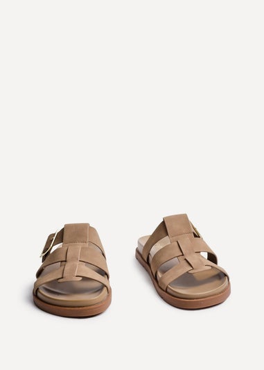 Linzi Restore Taupe Nubuck Gladiator Slip-On Sandal