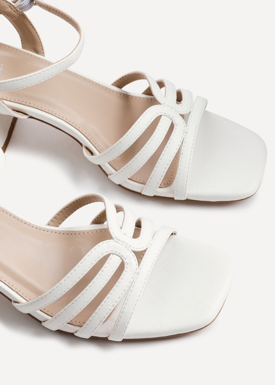 Linzi Adira White Faux Leather Strappy Heeled Sandals