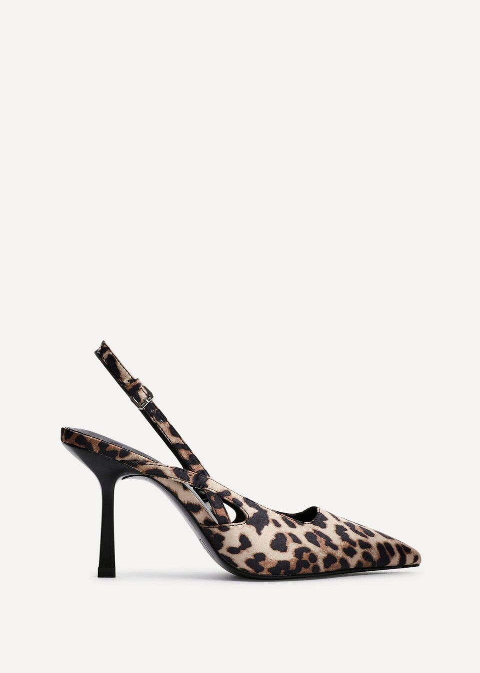 Linzi Rhea Leopard Print Sling Back Court Heels