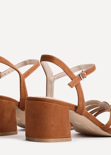 Linzi Adira Tan Faux Suede Strappy Heeled Sandals