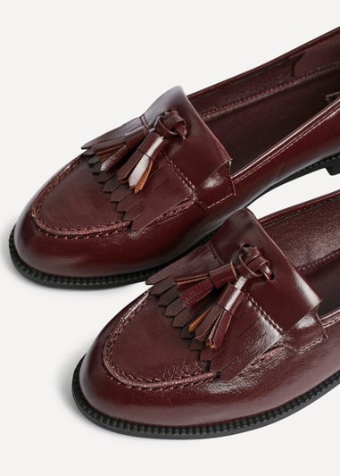 Linzi Rosemary Burgundy Faux Leather Classic Slip On Loafer