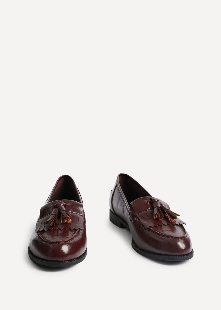 Linzi Rosemary Burgundy Faux Leather Classic Slip On Loafer