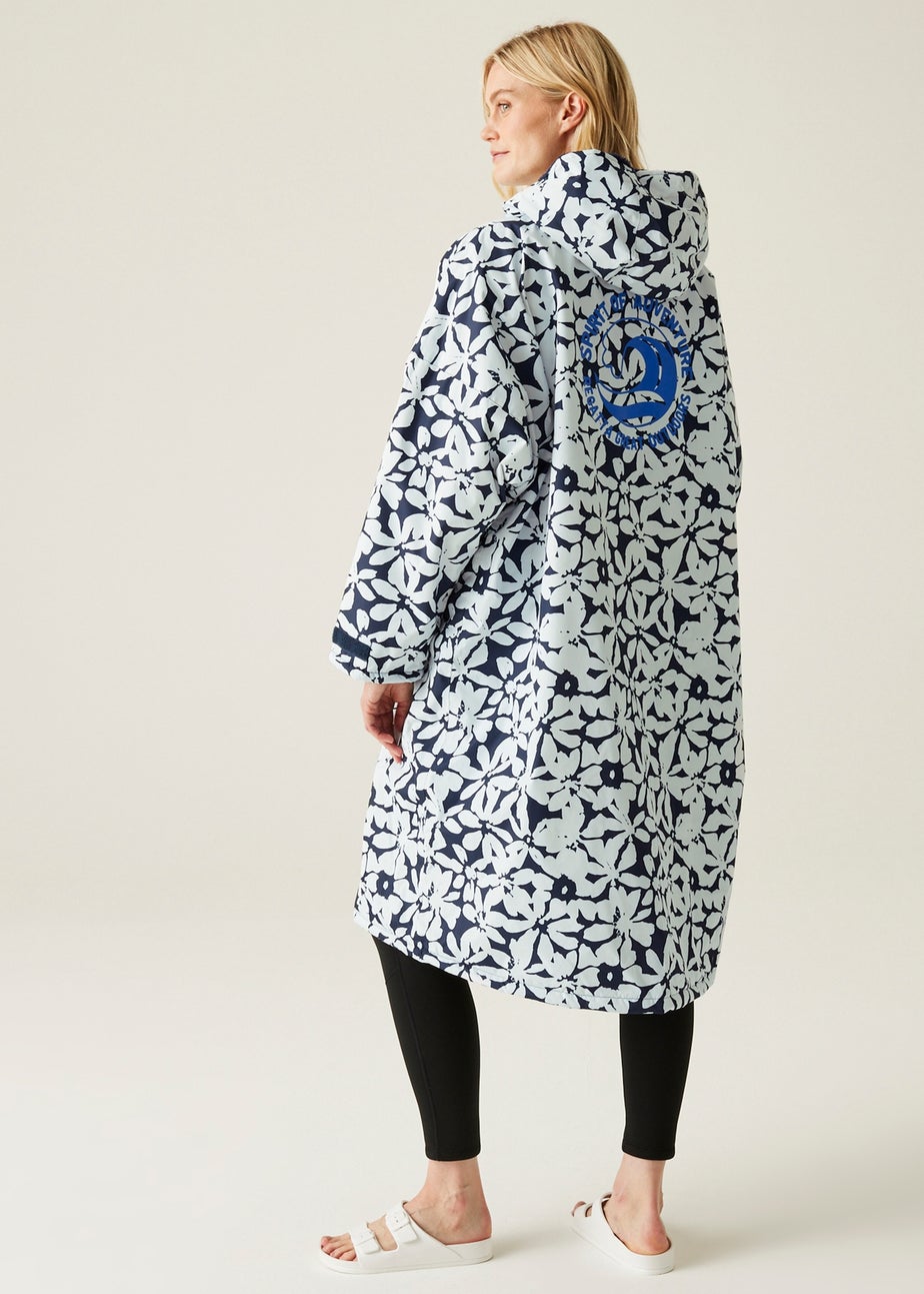 Regatta Navy/White Large Floral Changing Waterproof Hydrofort Robe