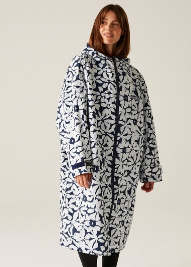 Regatta Navy/White Large Floral Changing Waterproof Hydrofort Robe