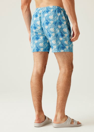Regatta Elysium Blue Leaf Seersucker Loras Swim Shorts