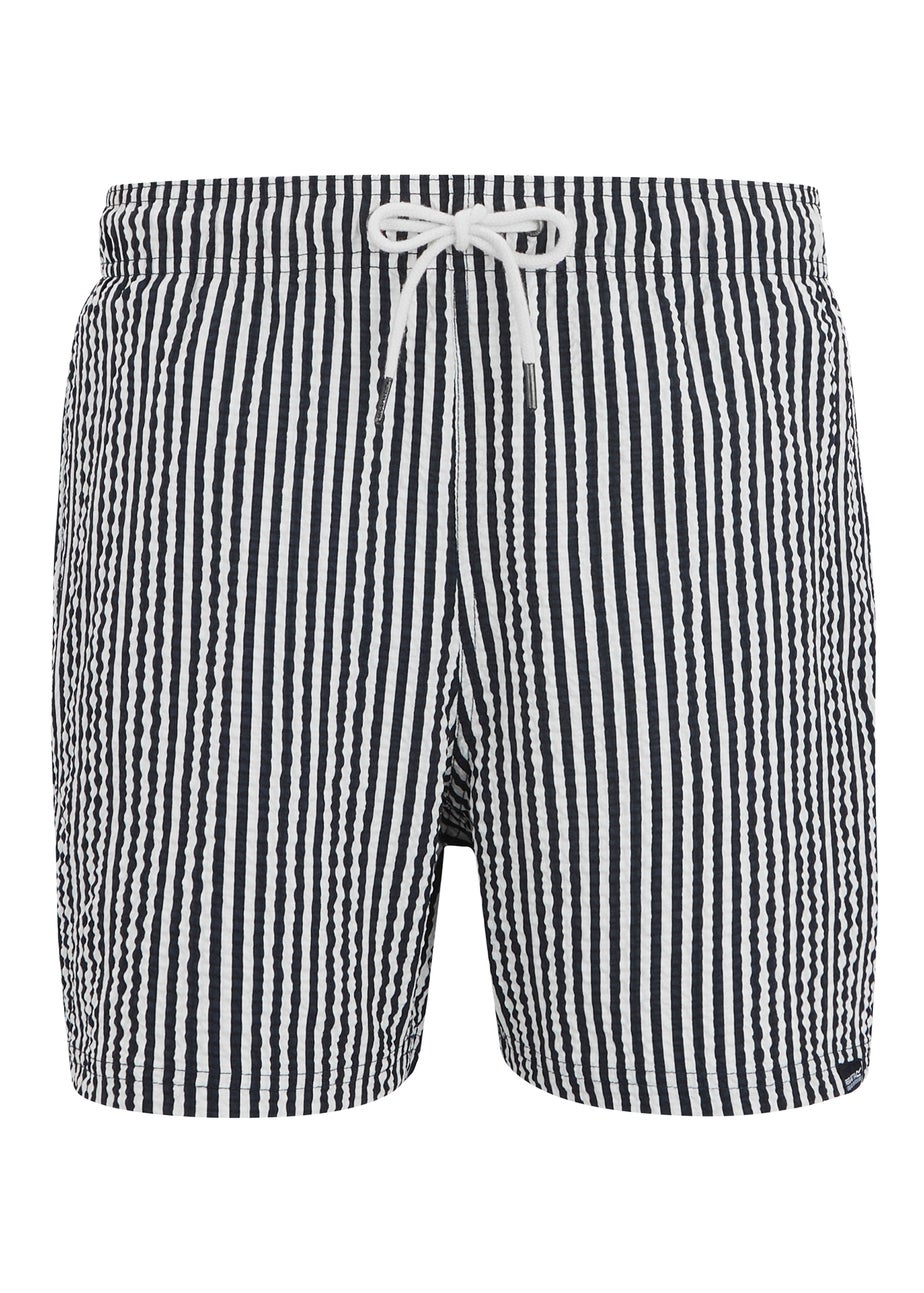 Regatta Navy/White Seersucker Stripe Loras Swim Shorts