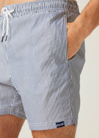 Regatta Navy/White Seersucker Stripe Loras Swim Shorts