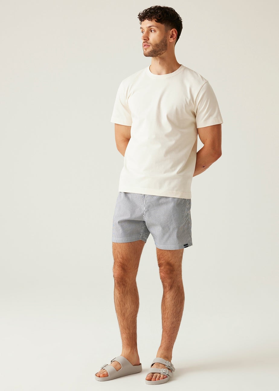 Regatta Navy/White Seersucker Stripe Loras Swim Shorts