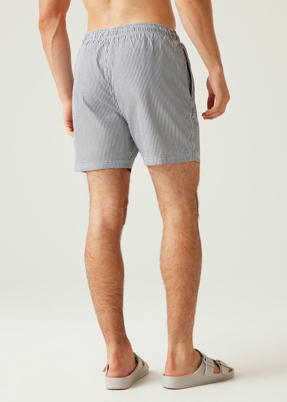 Regatta Navy/White Seersucker Stripe Loras Swim Shorts