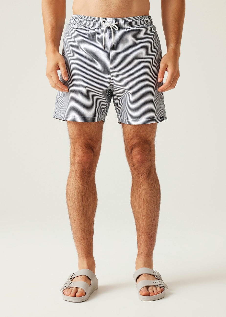 Regatta Navy/White Seersucker Stripe Loras Swim Shorts