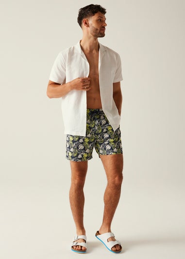 Regatta Navy/Yell Leaf Loras Swim Shorts
