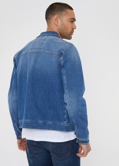 Threadbare Blue Burnsall Mid Wash Denim Jacket