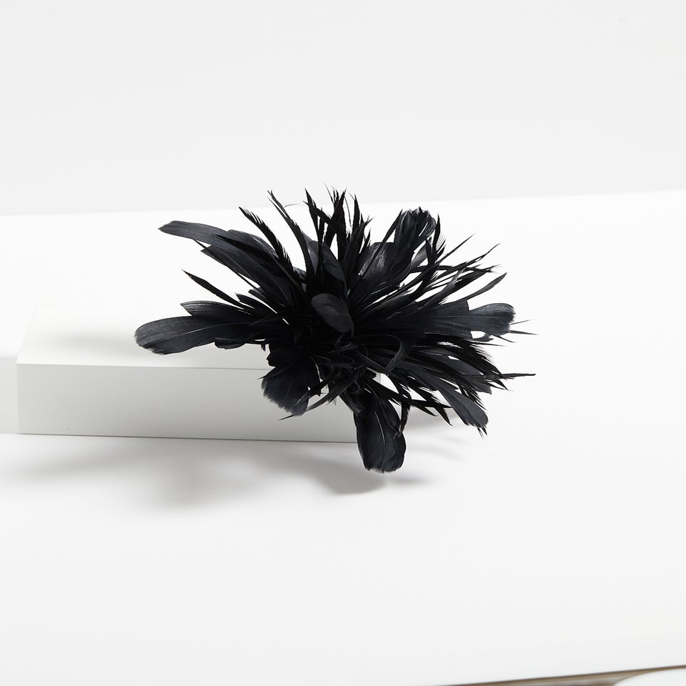 Jon Richard Black Statement Floral Clip Fascinator