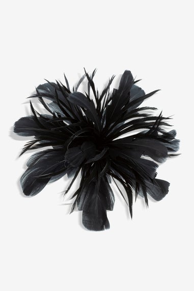Jon Richard Black Statement Floral Clip Fascinator