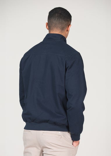 Kensington Eastside Navy Cotton Funnel Neck With Buttons Jacket