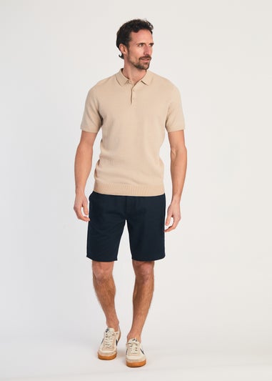 Kensington Eastside Stone Cotton Short Sleeve Button Up Polo Shirt