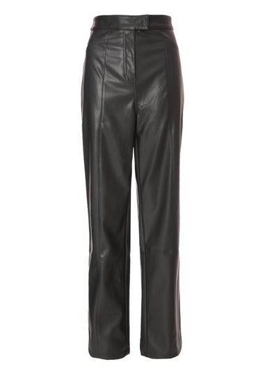 Quiz Black Faux Leather Trousers