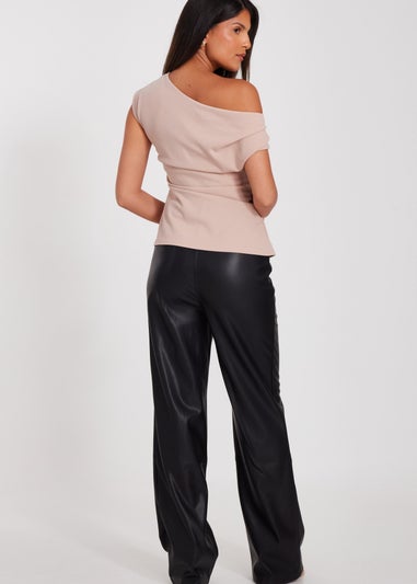 Quiz Black Faux Leather Trousers