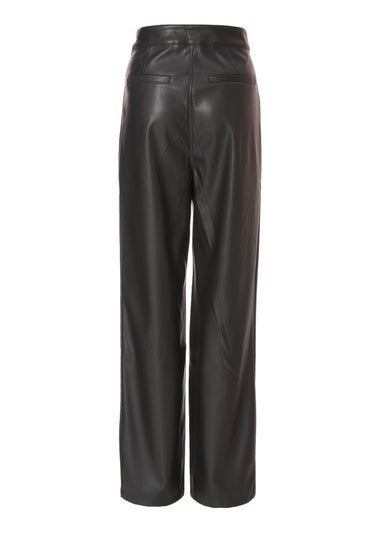 Quiz Black Faux Leather Trousers