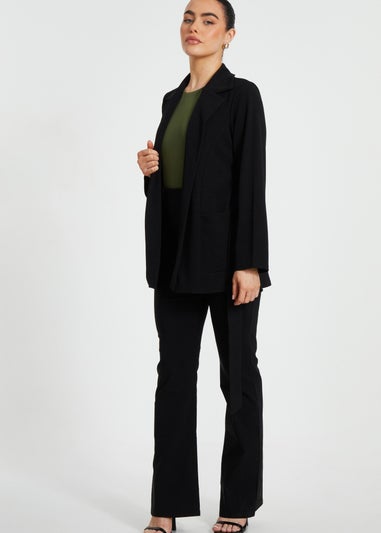 Quiz Black Petite Tie Waist Blazer