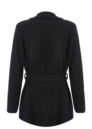 Quiz Black Petite Tie Waist Blazer