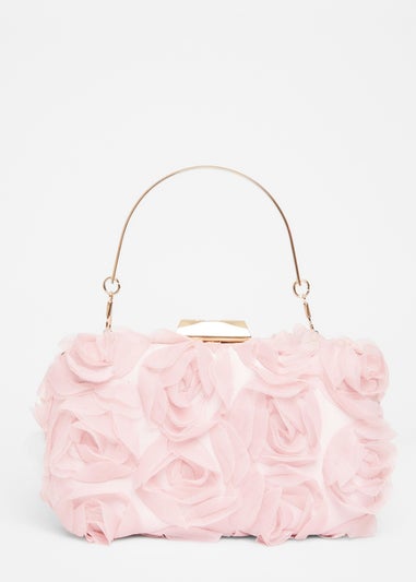 Quiz Pink Organza Rose Box Bag