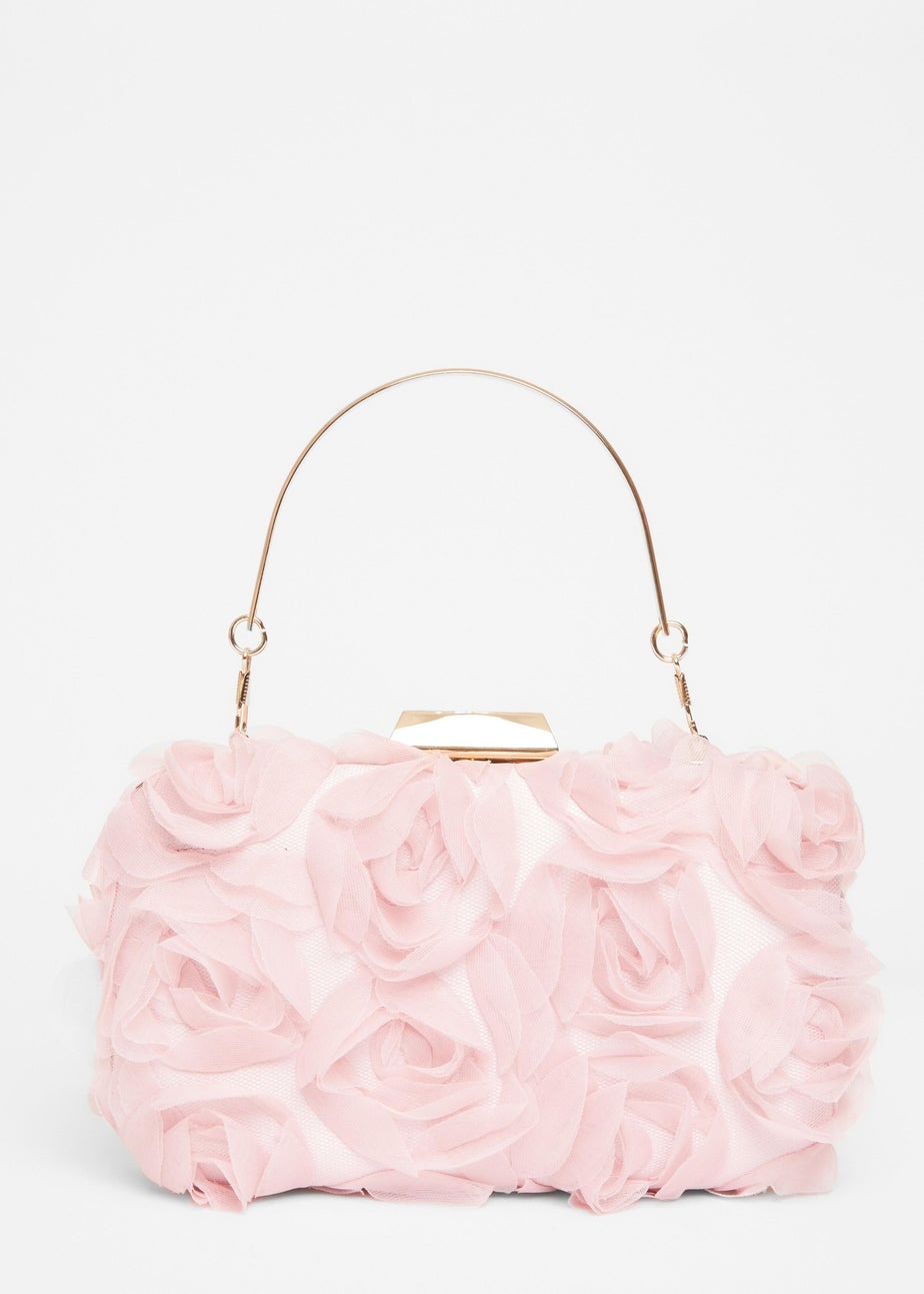 Quiz Pink Organza Rose Box Bag
