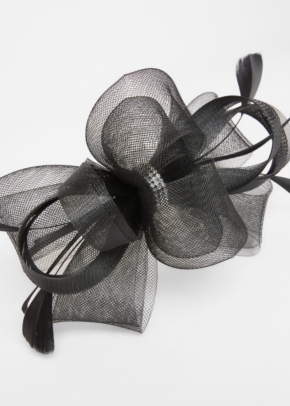 Quiz Black Diamante Bow Headband Fascinator