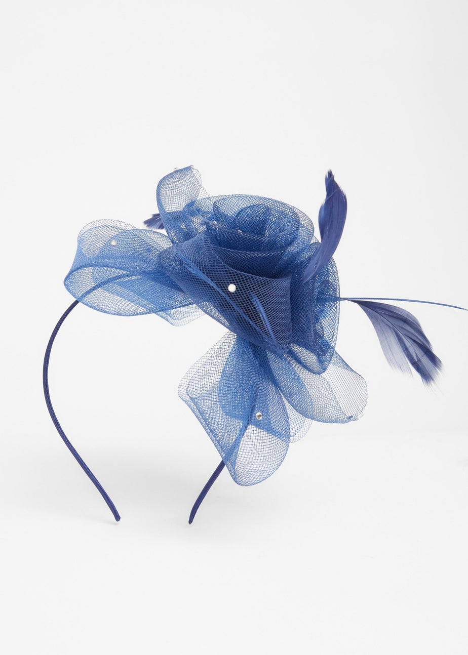 Quiz Navy Feather Headband Fascinator