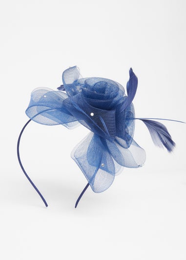 Quiz Navy Feather Headband Fascinator