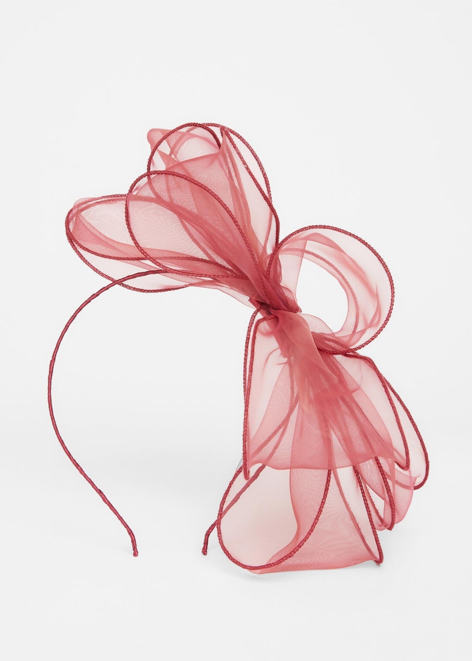 Quiz Burgundy Feather Headband Fascinator