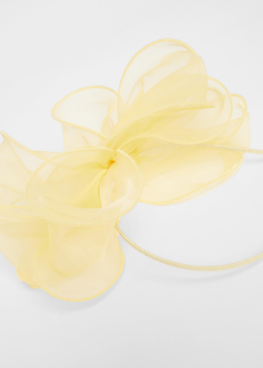Quiz Yellow Mesh Headband Fascinator