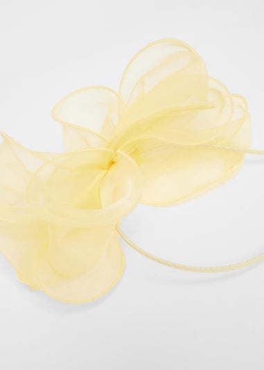 Quiz Yellow Mesh Headband Fascinator
