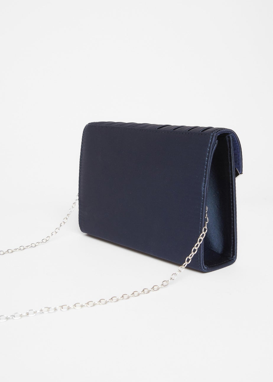 Quiz Navy Pleated Clutch Bag