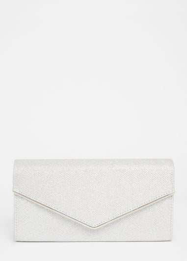 Quiz Silver Thin Clutch Bag