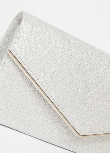 Quiz Silver Thin Clutch Bag