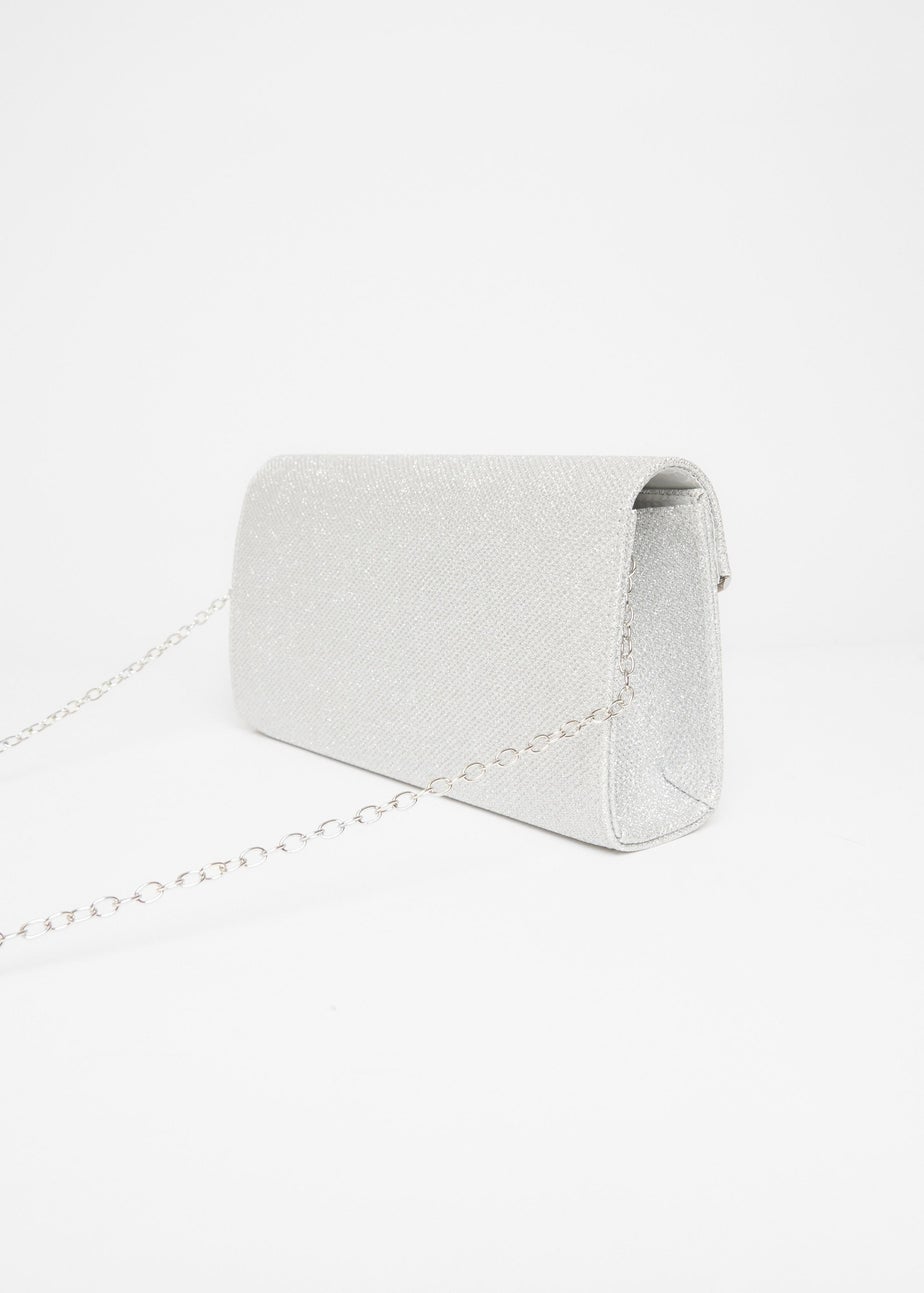 Quiz Silver Thin Clutch Bag