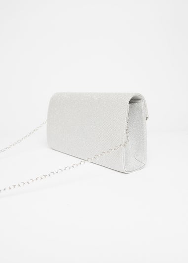 Quiz Silver Thin Clutch Bag