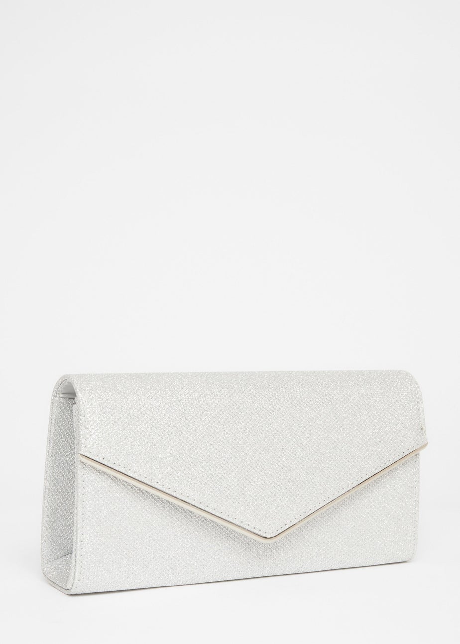 Quiz Silver Thin Clutch Bag