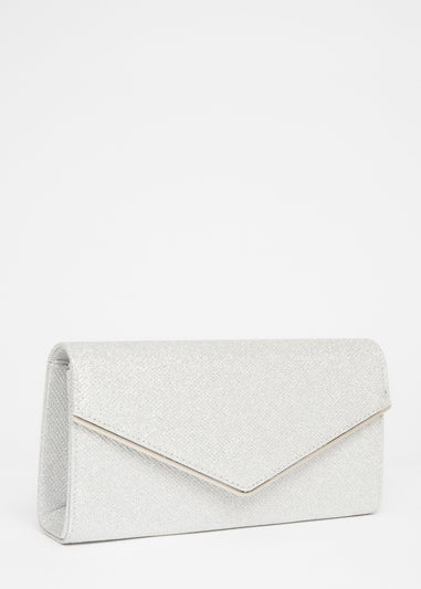 Quiz Silver Thin Clutch Bag