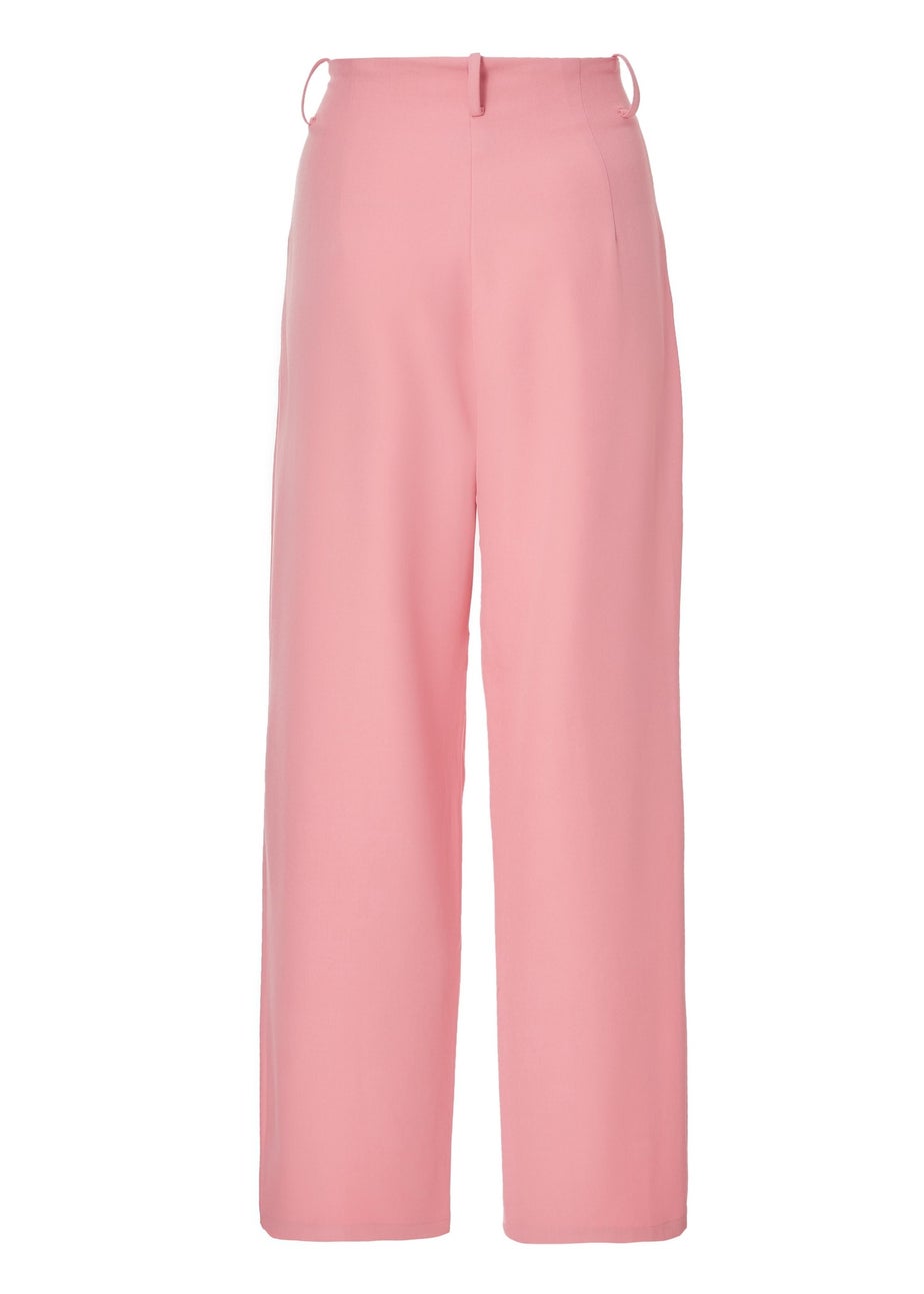 Quiz Coral Petite Woven Wide Leg Trousers