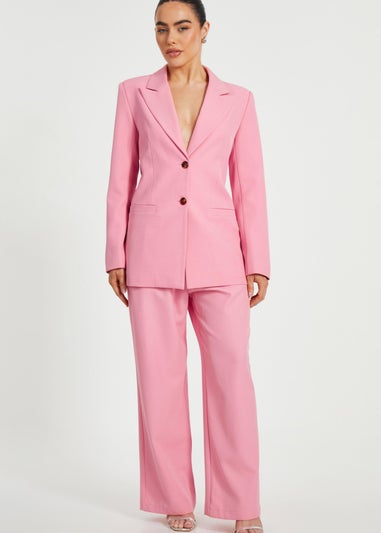 Quiz Coral Petite Woven Wide Leg Trousers