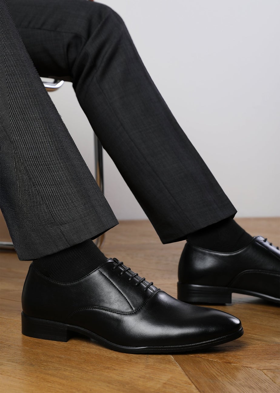 Where's That From Black PU Nick Oxford Lace Up Work Dress Shoes