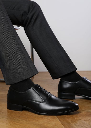 Where's That From Black PU Nick Oxford Lace Up Work Dress Shoes