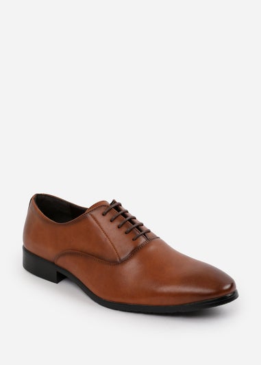Where's That From Brown PU Nick Oxford Lace Up Work Dress Shoes