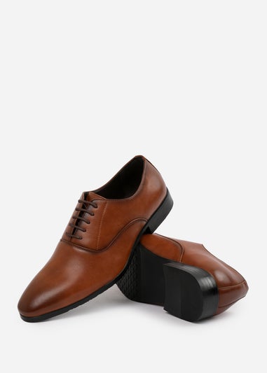 Where's That From Brown PU Nick Oxford Lace Up Work Dress Shoes
