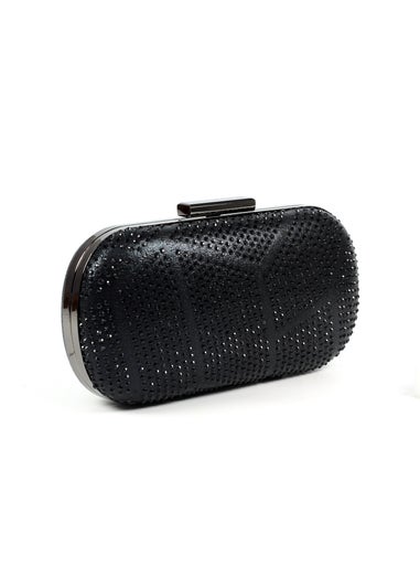 Lunar Francie Black Gemstone Clutch Bag